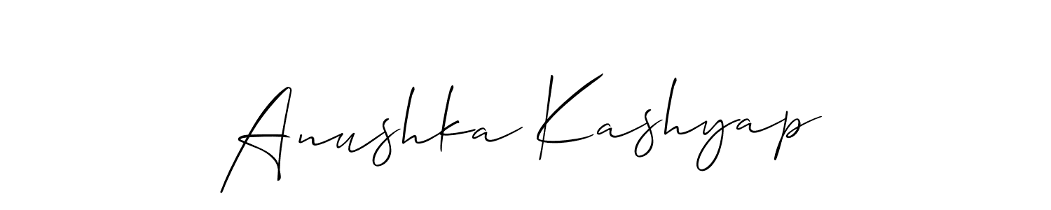 Anushka Kashyap stylish signature style. Best Handwritten Sign (Allison_Script) for my name. Handwritten Signature Collection Ideas for my name Anushka Kashyap. Anushka Kashyap signature style 2 images and pictures png