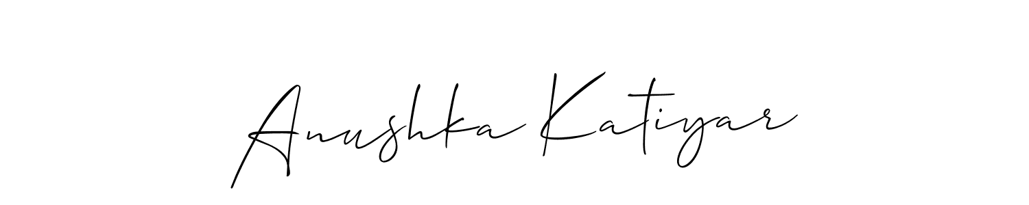 How to make Anushka Katiyar signature? Allison_Script is a professional autograph style. Create handwritten signature for Anushka Katiyar name. Anushka Katiyar signature style 2 images and pictures png