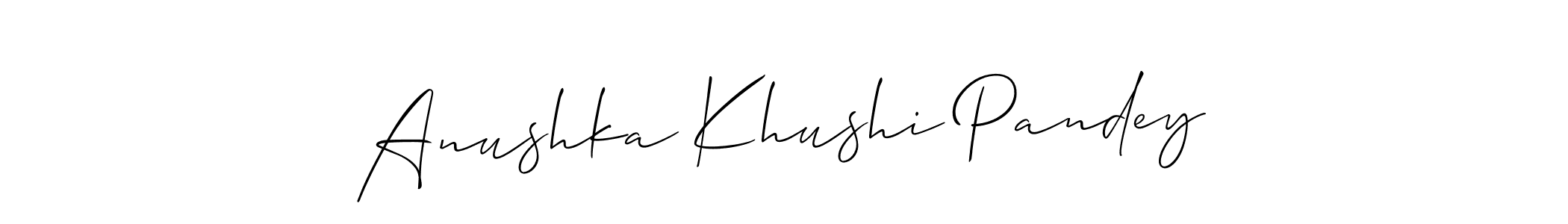 How to make Anushka Khushi Pandey signature? Allison_Script is a professional autograph style. Create handwritten signature for Anushka Khushi Pandey name. Anushka Khushi Pandey signature style 2 images and pictures png