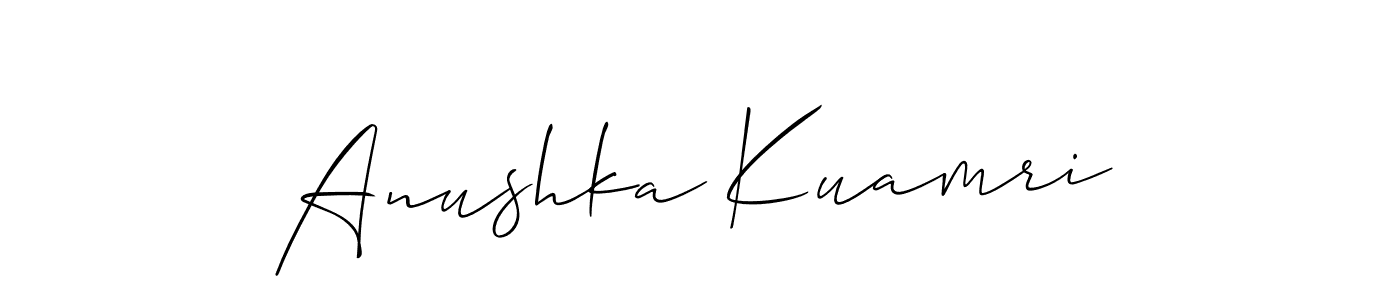 Design your own signature with our free online signature maker. With this signature software, you can create a handwritten (Allison_Script) signature for name Anushka Kuamri. Anushka Kuamri signature style 2 images and pictures png
