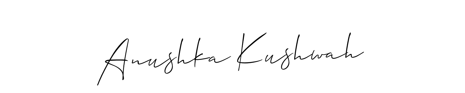How to make Anushka Kushwah name signature. Use Allison_Script style for creating short signs online. This is the latest handwritten sign. Anushka Kushwah signature style 2 images and pictures png
