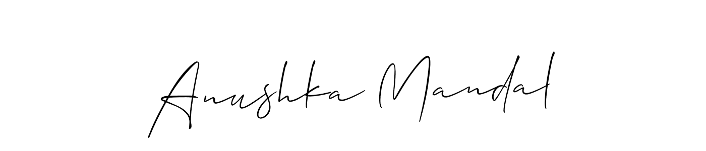 Use a signature maker to create a handwritten signature online. With this signature software, you can design (Allison_Script) your own signature for name Anushka Mandal. Anushka Mandal signature style 2 images and pictures png