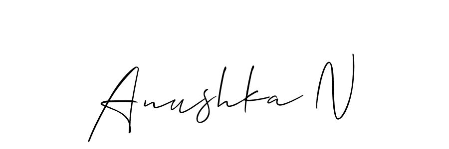 Make a short Anushka N signature style. Manage your documents anywhere anytime using Allison_Script. Create and add eSignatures, submit forms, share and send files easily. Anushka N signature style 2 images and pictures png