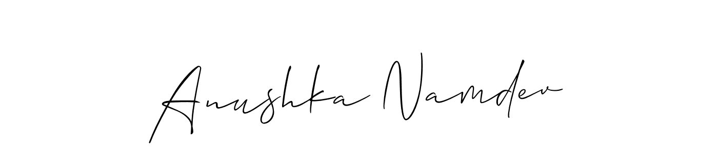 How to make Anushka Namdev name signature. Use Allison_Script style for creating short signs online. This is the latest handwritten sign. Anushka Namdev signature style 2 images and pictures png