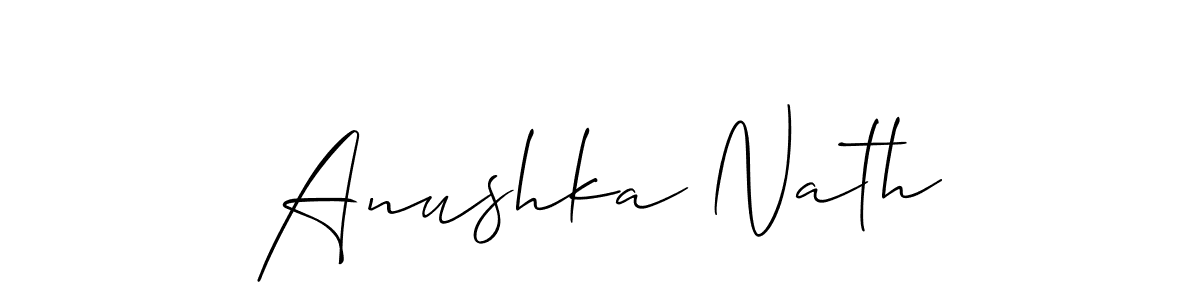 How to make Anushka Nath signature? Allison_Script is a professional autograph style. Create handwritten signature for Anushka Nath name. Anushka Nath signature style 2 images and pictures png