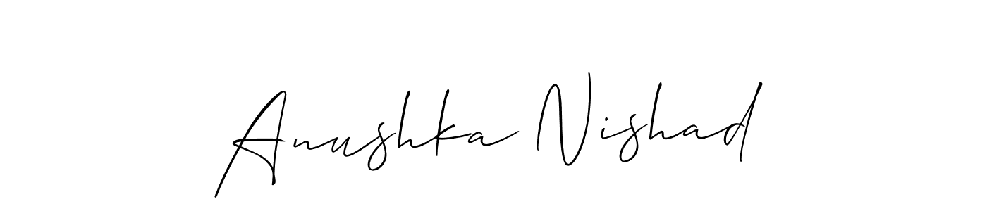 Anushka Nishad stylish signature style. Best Handwritten Sign (Allison_Script) for my name. Handwritten Signature Collection Ideas for my name Anushka Nishad. Anushka Nishad signature style 2 images and pictures png
