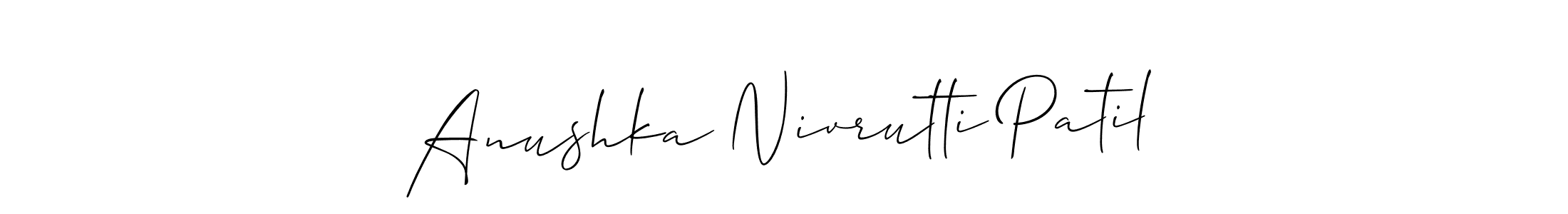 Similarly Allison_Script is the best handwritten signature design. Signature creator online .You can use it as an online autograph creator for name Anushka Nivrutti Patil. Anushka Nivrutti Patil signature style 2 images and pictures png