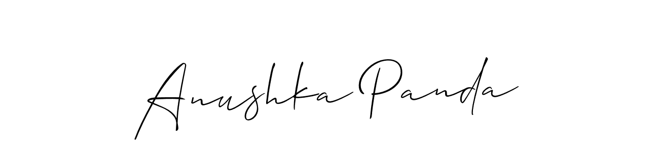 You should practise on your own different ways (Allison_Script) to write your name (Anushka Panda) in signature. don't let someone else do it for you. Anushka Panda signature style 2 images and pictures png