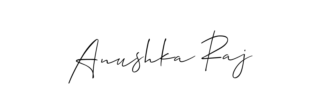 How to make Anushka Raj name signature. Use Allison_Script style for creating short signs online. This is the latest handwritten sign. Anushka Raj signature style 2 images and pictures png