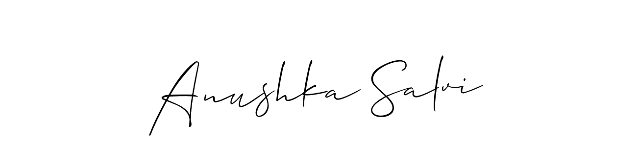 Anushka Salvi stylish signature style. Best Handwritten Sign (Allison_Script) for my name. Handwritten Signature Collection Ideas for my name Anushka Salvi. Anushka Salvi signature style 2 images and pictures png