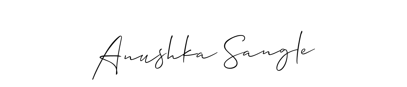 How to Draw Anushka Sangle signature style? Allison_Script is a latest design signature styles for name Anushka Sangle. Anushka Sangle signature style 2 images and pictures png