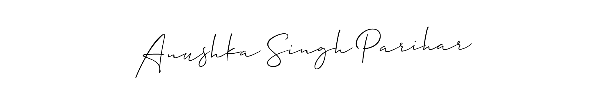 The best way (Allison_Script) to make a short signature is to pick only two or three words in your name. The name Anushka Singh Parihar include a total of six letters. For converting this name. Anushka Singh Parihar signature style 2 images and pictures png