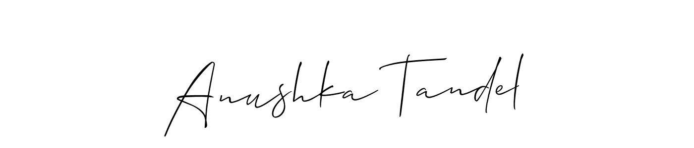 Similarly Allison_Script is the best handwritten signature design. Signature creator online .You can use it as an online autograph creator for name Anushka Tandel. Anushka Tandel signature style 2 images and pictures png