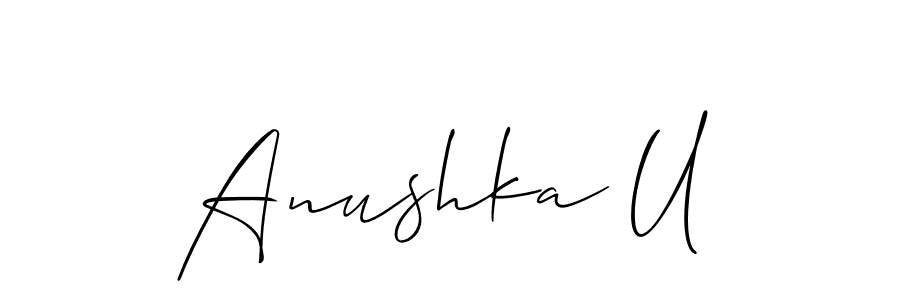 Design your own signature with our free online signature maker. With this signature software, you can create a handwritten (Allison_Script) signature for name Anushka U. Anushka U signature style 2 images and pictures png