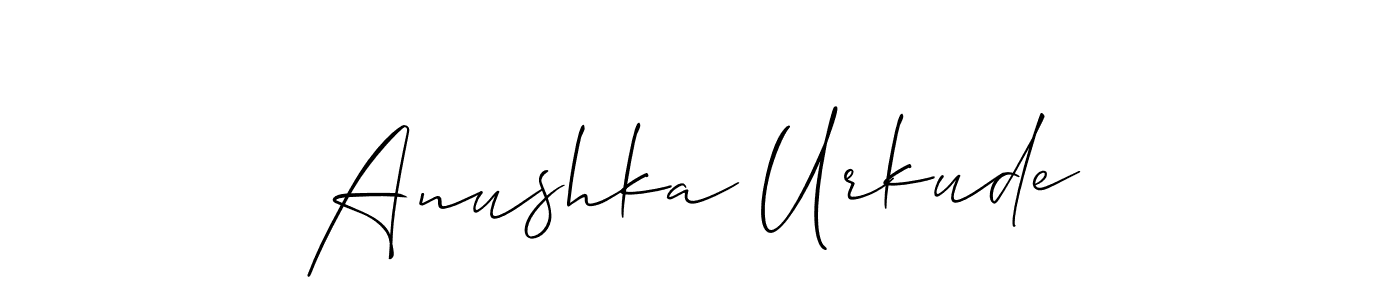 Also we have Anushka Urkude name is the best signature style. Create professional handwritten signature collection using Allison_Script autograph style. Anushka Urkude signature style 2 images and pictures png