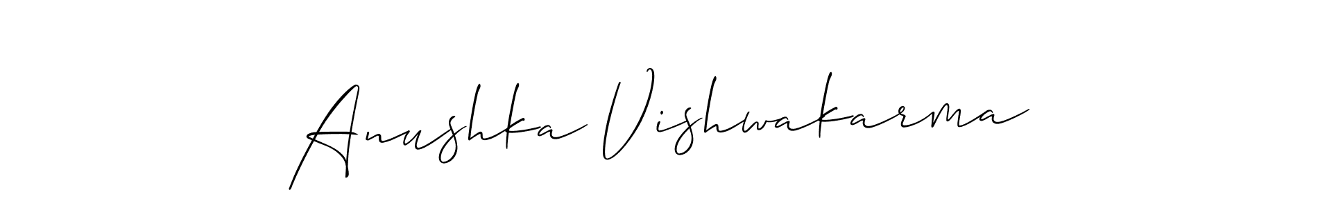 Create a beautiful signature design for name Anushka Vishwakarma. With this signature (Allison_Script) fonts, you can make a handwritten signature for free. Anushka Vishwakarma signature style 2 images and pictures png