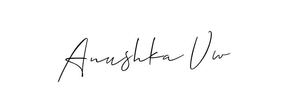 Anushka Vw stylish signature style. Best Handwritten Sign (Allison_Script) for my name. Handwritten Signature Collection Ideas for my name Anushka Vw. Anushka Vw signature style 2 images and pictures png