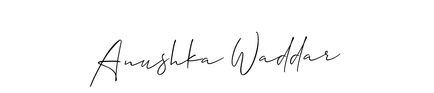 You should practise on your own different ways (Allison_Script) to write your name (Anushka Waddar) in signature. don't let someone else do it for you. Anushka Waddar signature style 2 images and pictures png