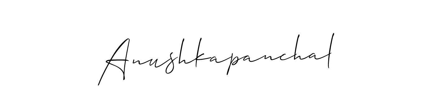 You should practise on your own different ways (Allison_Script) to write your name (Anushkapanchal) in signature. don't let someone else do it for you. Anushkapanchal signature style 2 images and pictures png