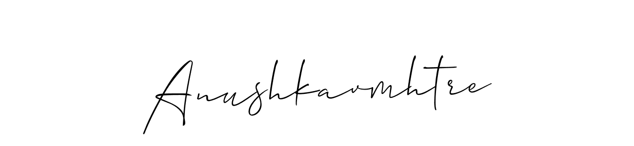 Allison_Script is a professional signature style that is perfect for those who want to add a touch of class to their signature. It is also a great choice for those who want to make their signature more unique. Get Anushkavmhtre name to fancy signature for free. Anushkavmhtre signature style 2 images and pictures png