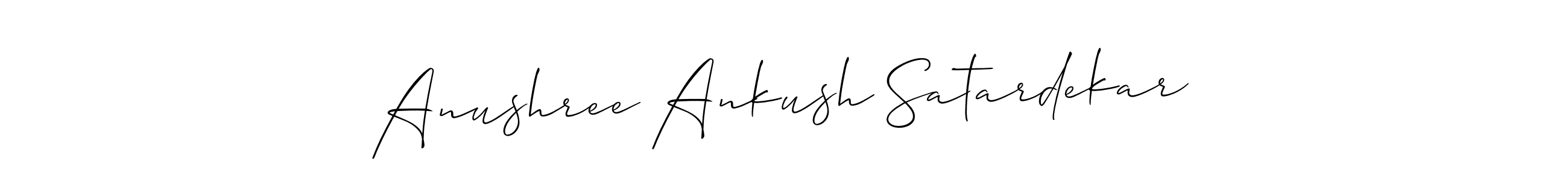 Also You can easily find your signature by using the search form. We will create Anushree Ankush Satardekar name handwritten signature images for you free of cost using Allison_Script sign style. Anushree Ankush Satardekar signature style 2 images and pictures png