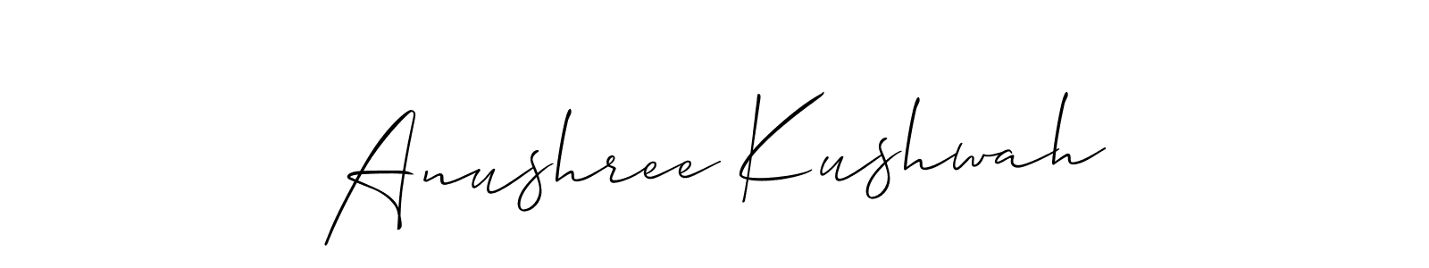 Create a beautiful signature design for name Anushree Kushwah. With this signature (Allison_Script) fonts, you can make a handwritten signature for free. Anushree Kushwah signature style 2 images and pictures png