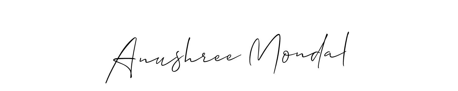 The best way (Allison_Script) to make a short signature is to pick only two or three words in your name. The name Anushree Mondal include a total of six letters. For converting this name. Anushree Mondal signature style 2 images and pictures png