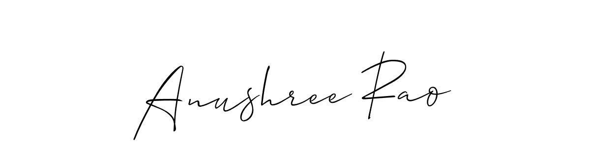 Design your own signature with our free online signature maker. With this signature software, you can create a handwritten (Allison_Script) signature for name Anushree Rao. Anushree Rao signature style 2 images and pictures png