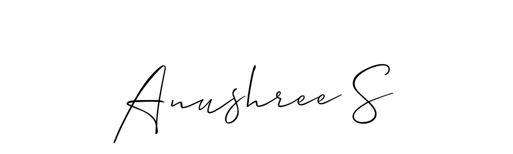 Make a short Anushree S signature style. Manage your documents anywhere anytime using Allison_Script. Create and add eSignatures, submit forms, share and send files easily. Anushree S signature style 2 images and pictures png