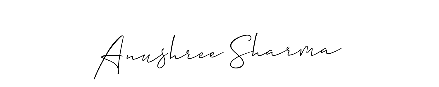 Design your own signature with our free online signature maker. With this signature software, you can create a handwritten (Allison_Script) signature for name Anushree Sharma. Anushree Sharma signature style 2 images and pictures png