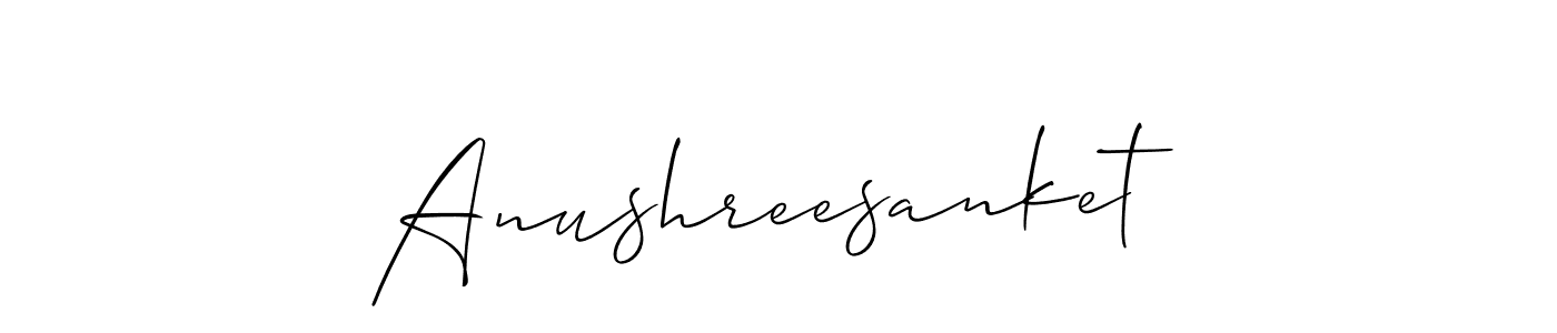 You should practise on your own different ways (Allison_Script) to write your name (Anushreesanket) in signature. don't let someone else do it for you. Anushreesanket signature style 2 images and pictures png