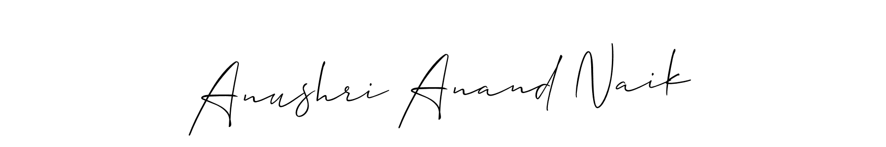 Allison_Script is a professional signature style that is perfect for those who want to add a touch of class to their signature. It is also a great choice for those who want to make their signature more unique. Get Anushri Anand Naik name to fancy signature for free. Anushri Anand Naik signature style 2 images and pictures png