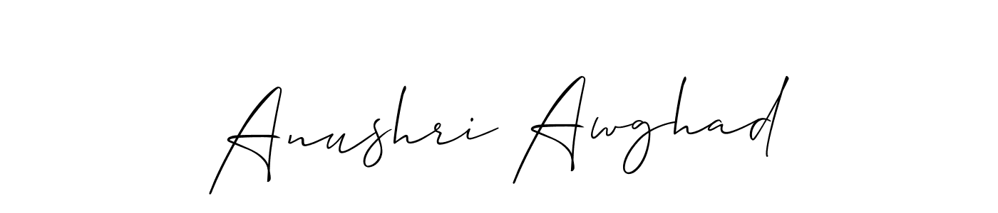 Make a beautiful signature design for name Anushri Awghad. With this signature (Allison_Script) style, you can create a handwritten signature for free. Anushri Awghad signature style 2 images and pictures png