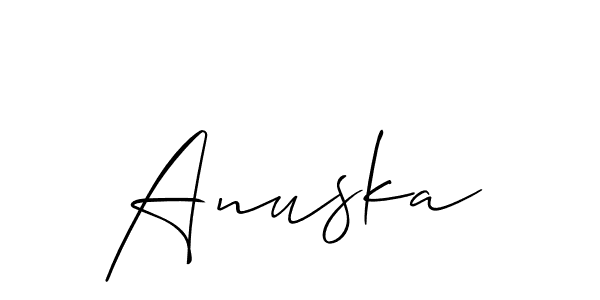 Make a beautiful signature design for name Anuska. With this signature (Allison_Script) style, you can create a handwritten signature for free. Anuska signature style 2 images and pictures png