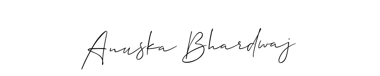 How to make Anuska Bhardwaj name signature. Use Allison_Script style for creating short signs online. This is the latest handwritten sign. Anuska Bhardwaj signature style 2 images and pictures png