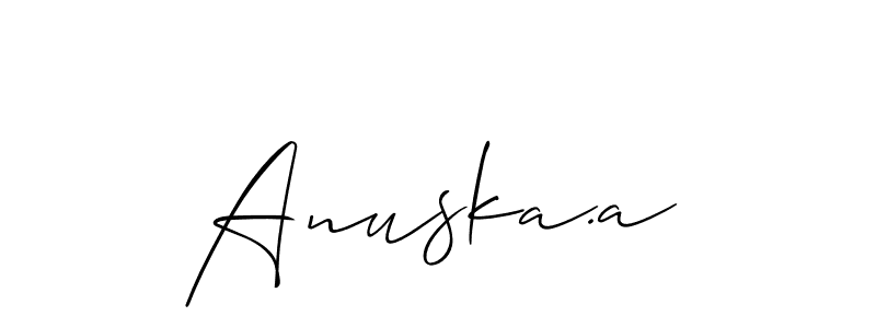 if you are searching for the best signature style for your name Anuska.a. so please give up your signature search. here we have designed multiple signature styles  using Allison_Script. Anuska.a signature style 2 images and pictures png