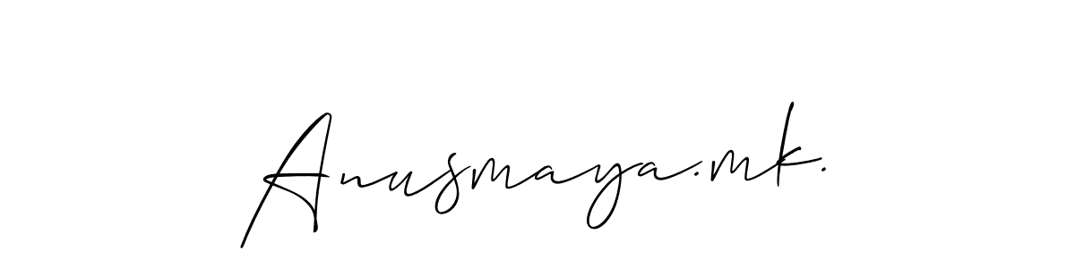 Also we have Anusmaya.mk. name is the best signature style. Create professional handwritten signature collection using Allison_Script autograph style. Anusmaya.mk. signature style 2 images and pictures png