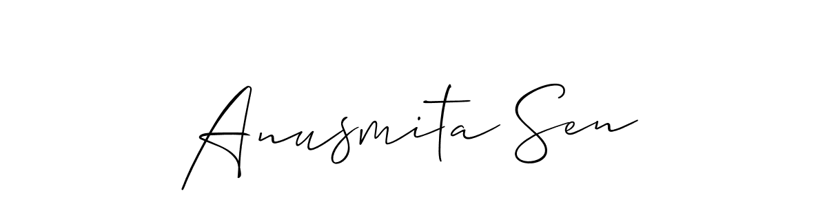 You should practise on your own different ways (Allison_Script) to write your name (Anusmita Sen) in signature. don't let someone else do it for you. Anusmita Sen signature style 2 images and pictures png