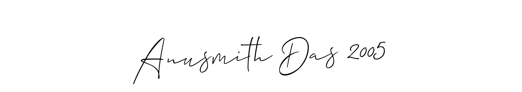 How to make Anusmith Das 2005 name signature. Use Allison_Script style for creating short signs online. This is the latest handwritten sign. Anusmith Das 2005 signature style 2 images and pictures png