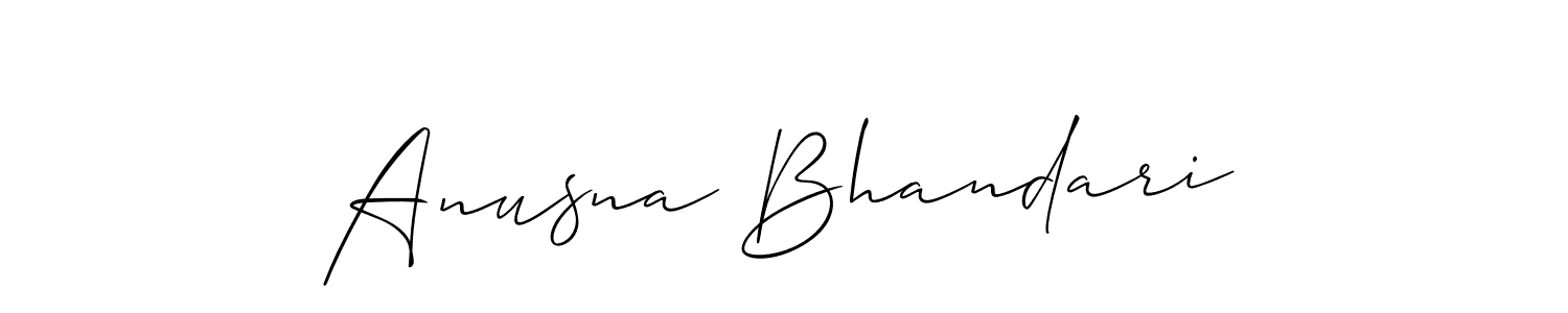 Use a signature maker to create a handwritten signature online. With this signature software, you can design (Allison_Script) your own signature for name Anusna Bhandari. Anusna Bhandari signature style 2 images and pictures png