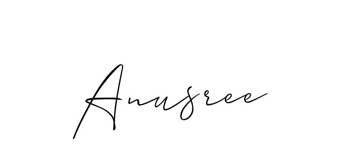 Use a signature maker to create a handwritten signature online. With this signature software, you can design (Allison_Script) your own signature for name Anusree. Anusree signature style 2 images and pictures png