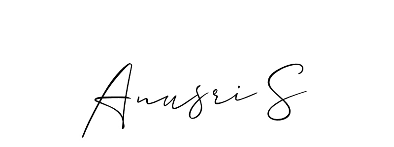 Create a beautiful signature design for name Anusri S. With this signature (Allison_Script) fonts, you can make a handwritten signature for free. Anusri S signature style 2 images and pictures png