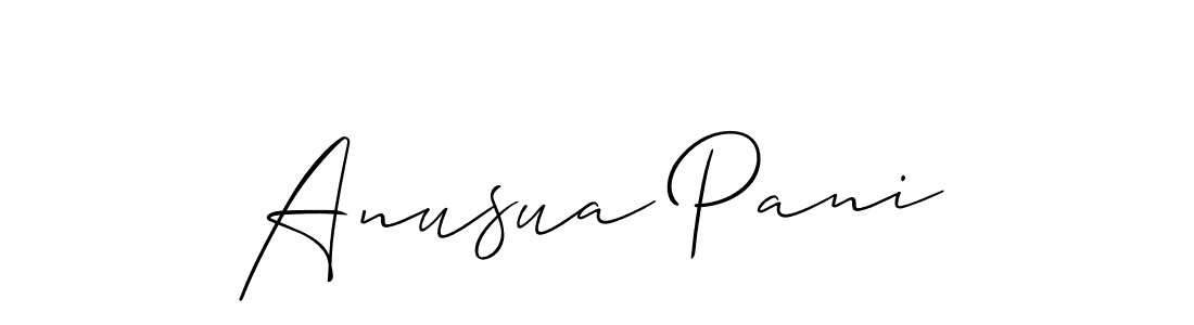 if you are searching for the best signature style for your name Anusua Pani. so please give up your signature search. here we have designed multiple signature styles  using Allison_Script. Anusua Pani signature style 2 images and pictures png