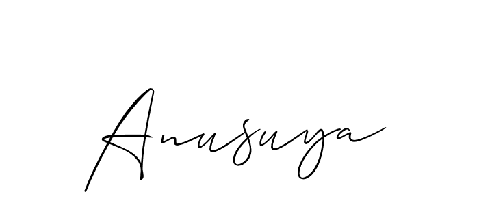 Create a beautiful signature design for name Anusuya. With this signature (Allison_Script) fonts, you can make a handwritten signature for free. Anusuya signature style 2 images and pictures png