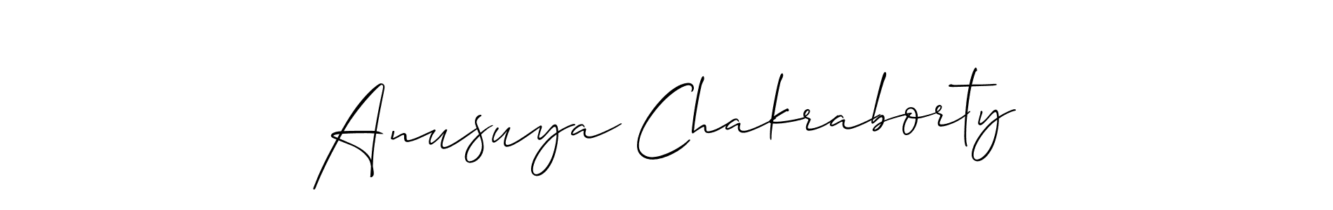 if you are searching for the best signature style for your name Anusuya Chakraborty. so please give up your signature search. here we have designed multiple signature styles  using Allison_Script. Anusuya Chakraborty signature style 2 images and pictures png