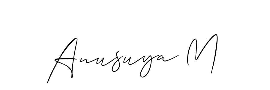 How to make Anusuya M signature? Allison_Script is a professional autograph style. Create handwritten signature for Anusuya M name. Anusuya M signature style 2 images and pictures png