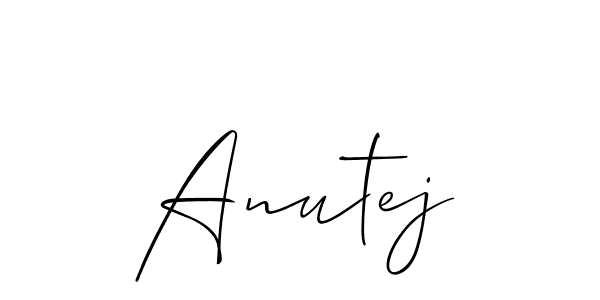 Use a signature maker to create a handwritten signature online. With this signature software, you can design (Allison_Script) your own signature for name Anutej. Anutej signature style 2 images and pictures png