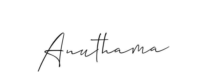 Create a beautiful signature design for name Anuthama. With this signature (Allison_Script) fonts, you can make a handwritten signature for free. Anuthama signature style 2 images and pictures png