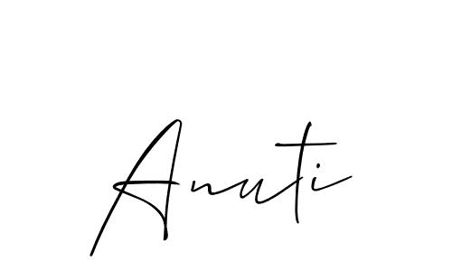 Make a beautiful signature design for name Anuti. With this signature (Allison_Script) style, you can create a handwritten signature for free. Anuti signature style 2 images and pictures png