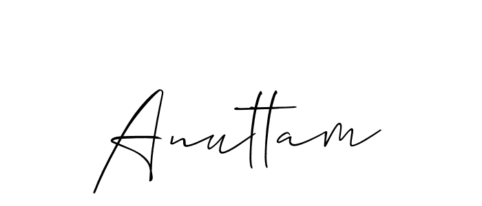 Create a beautiful signature design for name Anuttam. With this signature (Allison_Script) fonts, you can make a handwritten signature for free. Anuttam signature style 2 images and pictures png